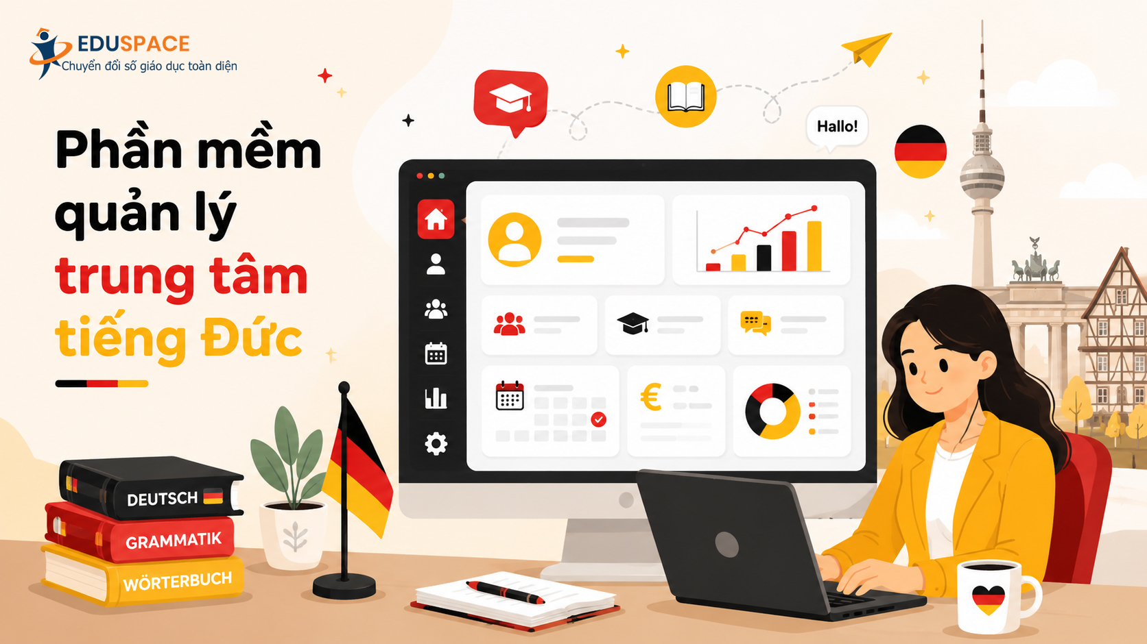 phần mềm quản lý trung tâm tiếng Đức