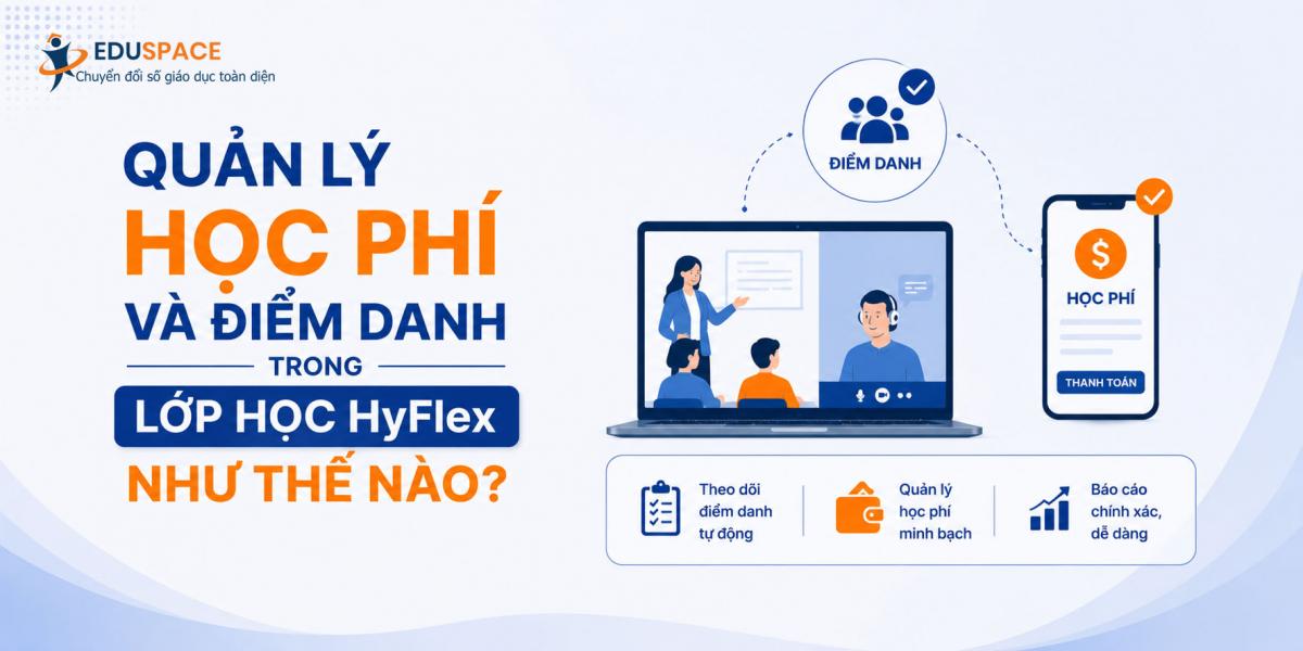quản lý học phí và điểm danh trong lớp học hyflex